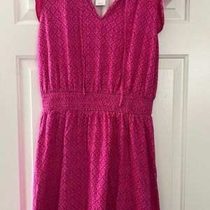 Pink Flutter Sleeve V-Neck Sundress